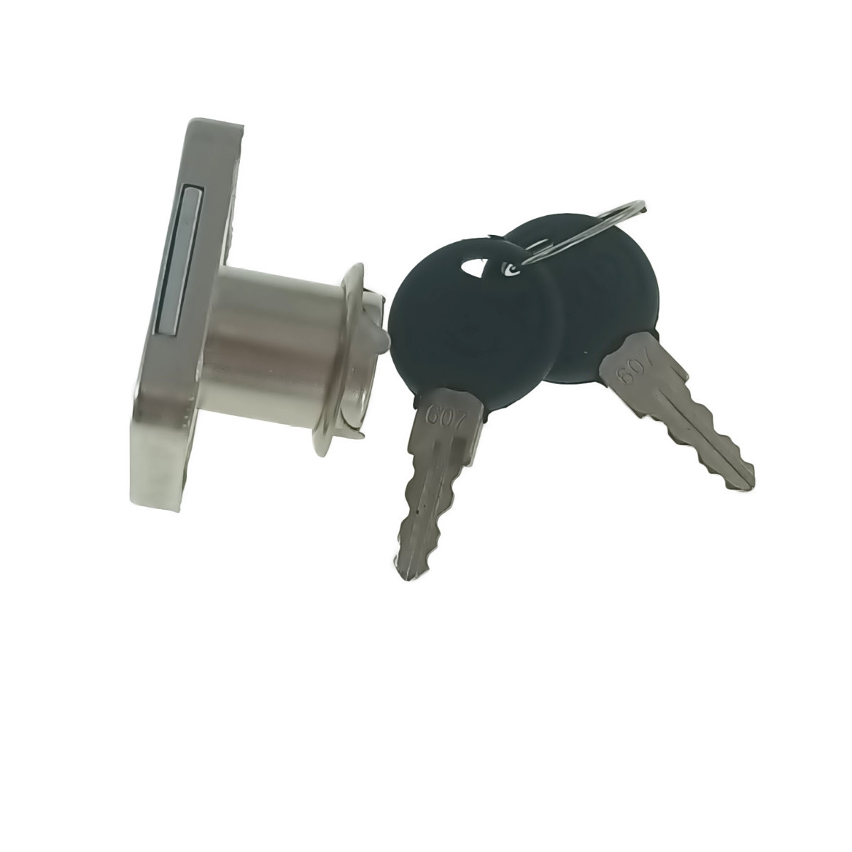 Set incuietoare pentru mobilier cu 2 chei, FAM-65366, 41x28x19mm, argintiu [3]