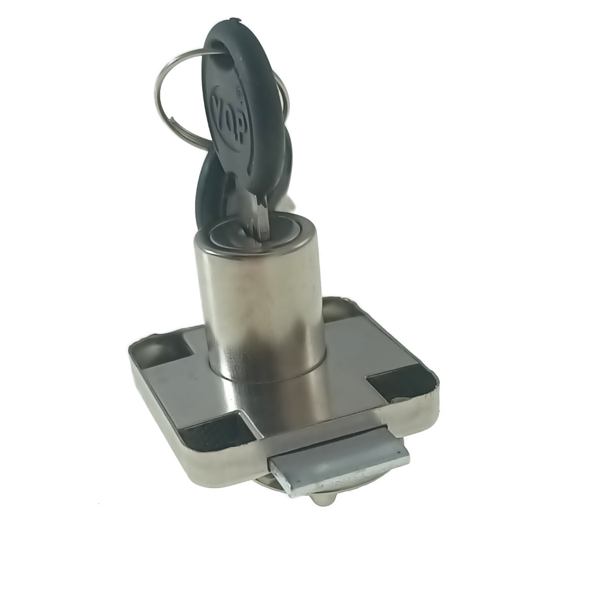 Set incuietoare pentru mobilier cu 2 chei, FAM-65366, 41x28x19mm, argintiu [2]