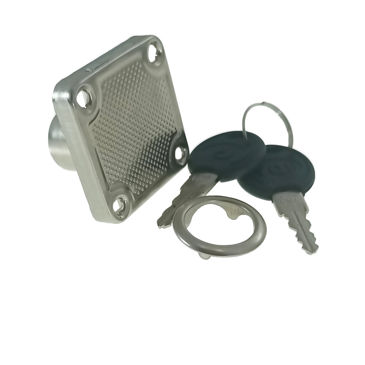 Set incuietoare pentru mobilier cu 2 chei, FAM-65366, 41x28x19mm, argintiu [4]