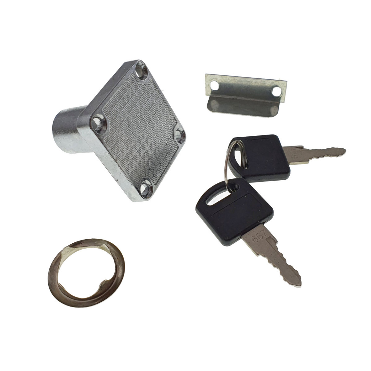 Set incuietoare pentru mobilier, FAM-65367, cu butuc si 2 chei, cromat , dimensiuni 41 x 40 x 38 mm [5]