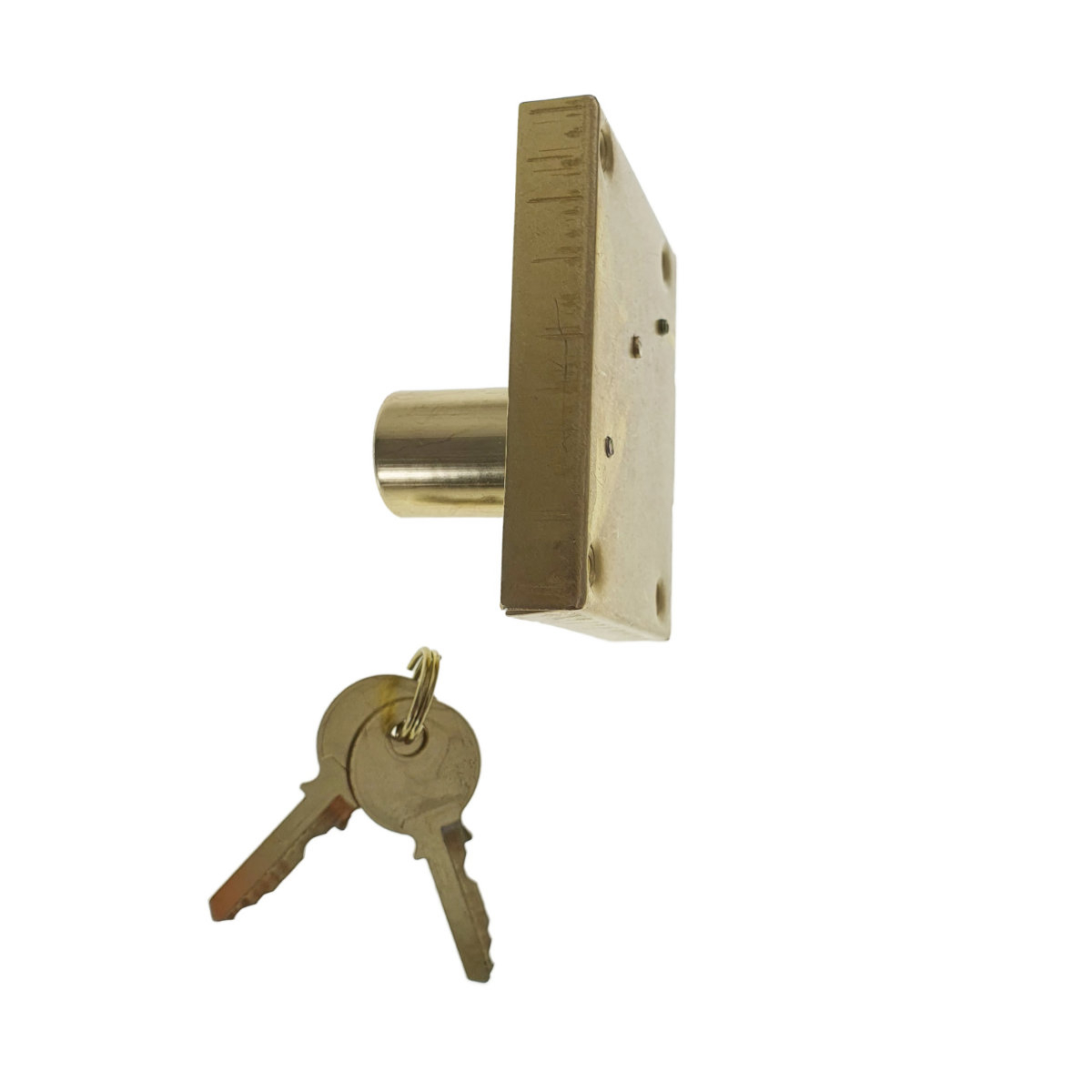 Set incuietoare pentru mobilier, FAM-65462, cu butuc si 2 chei, alama, dimensiuni 68 x 57 x 40 mm [3]