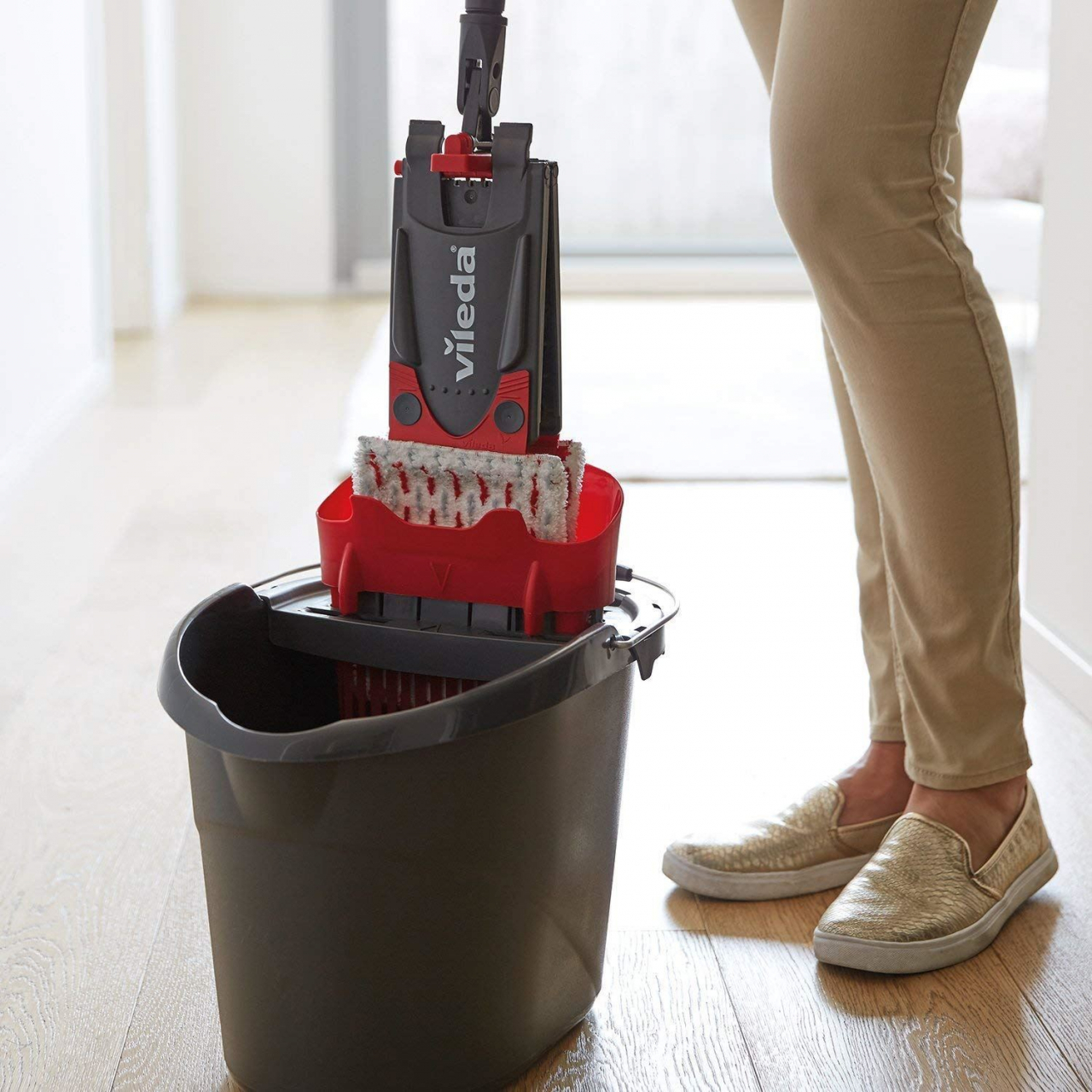 Set mop plat Vileda Complete Ultramax 2in1 XL 21202,cu storcator si galeata [7]
