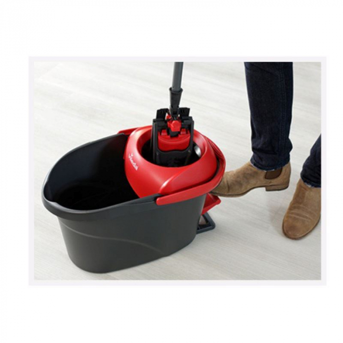 Set mop plat Vileda Ultramat Turbo 20623,cu storcator si galeata cu pedala [4]