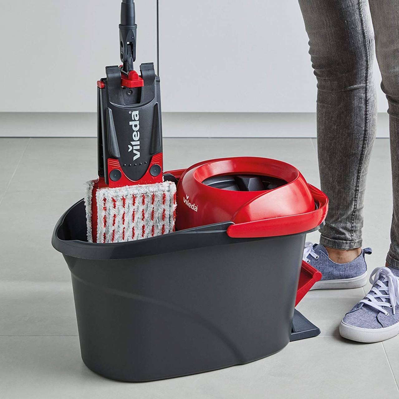 Set mop plat Vileda Ultramax Turbo XL 21221,cu storcator si galeata cu pedala [10]
