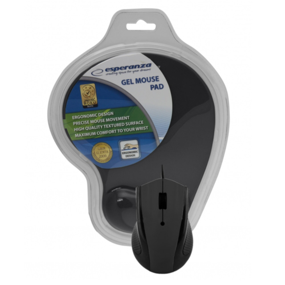 Set Mouse USB 3D , 1200 DPI , cu gel pad , Esperanza 90913 , negru [1]