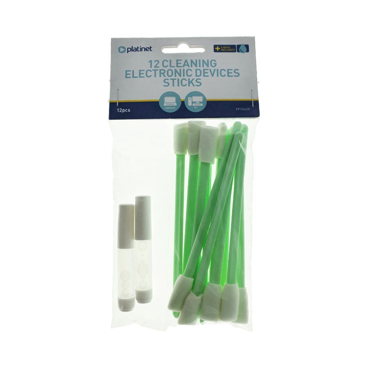Set Platinet 43155, 12 betisoare cu 2x2ml flacoane lichid antistatic, pentru curatare dispozitive [16]