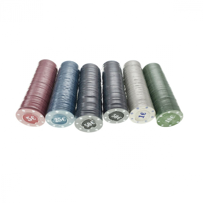 Set Poker cu 300 jetoane, 2 seturi de carti de joc si accesorii, in cutie de metal [4]