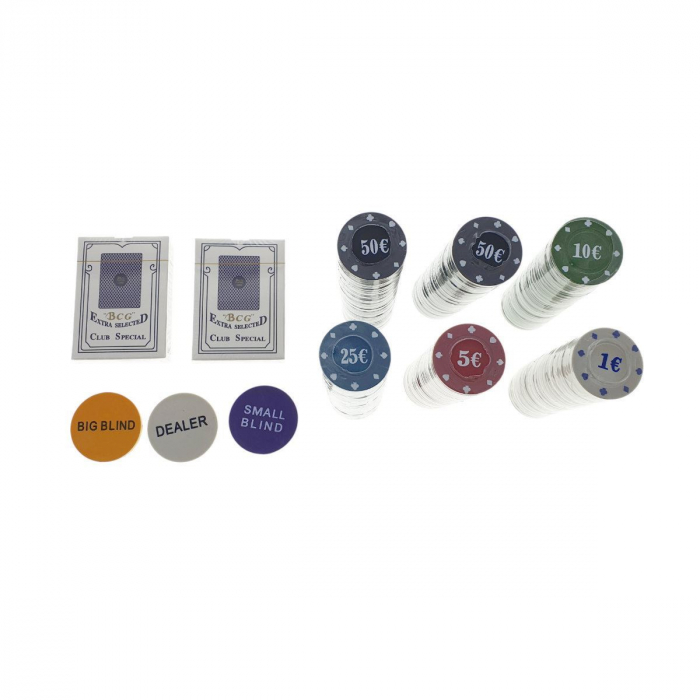 Set Poker cu 300 jetoane, 2 seturi de carti de joc si accesorii, in cutie de metal [3]
