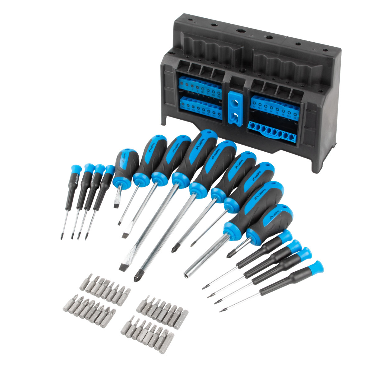 Set surubelnite si biti, 50 elemente, Lanberg NT-0804, magnetizator, suport cu organizator, negru cu albastru [2]