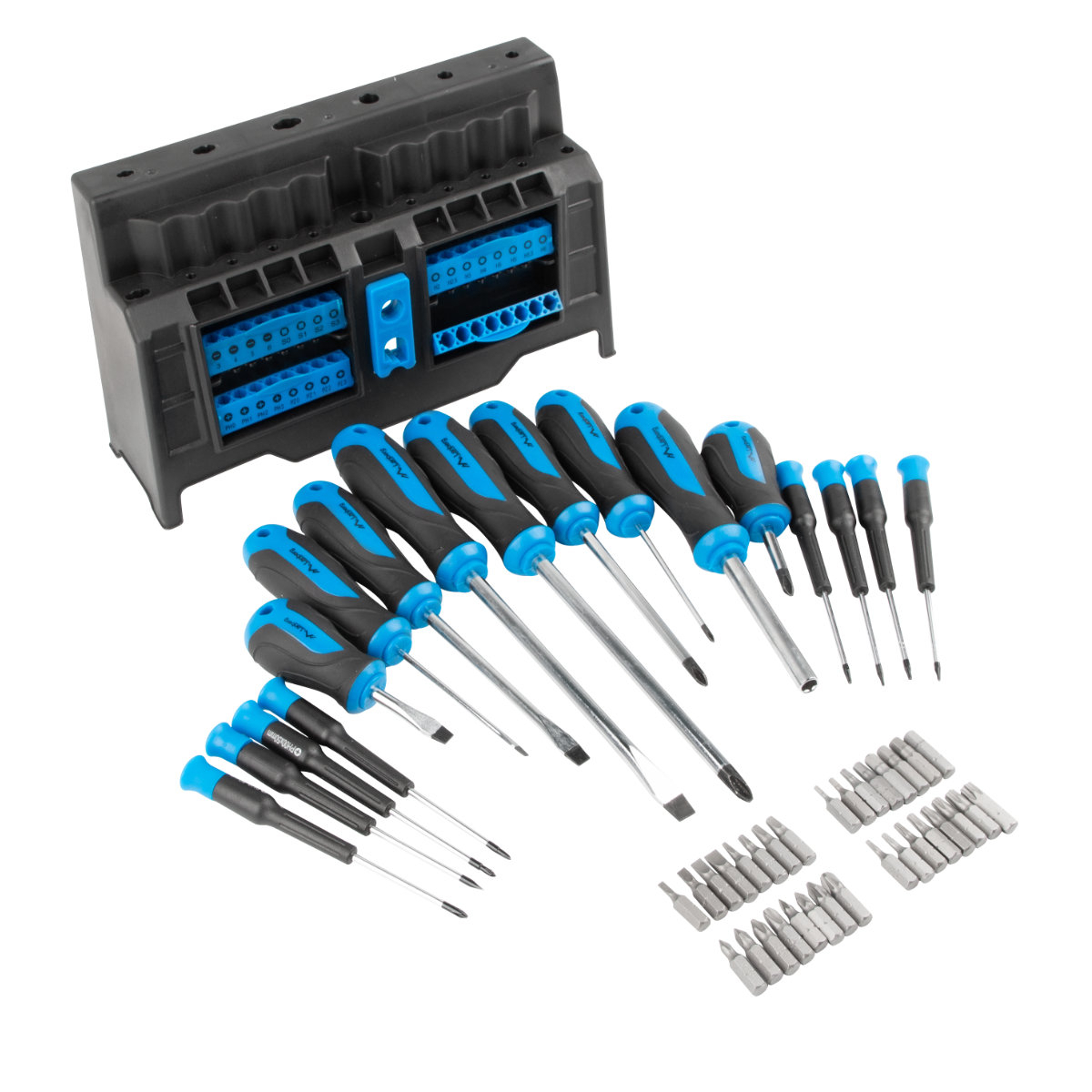 Set surubelnite si biti, 50 elemente, Lanberg NT-0804, magnetizator, suport cu organizator, negru cu albastru [1]
