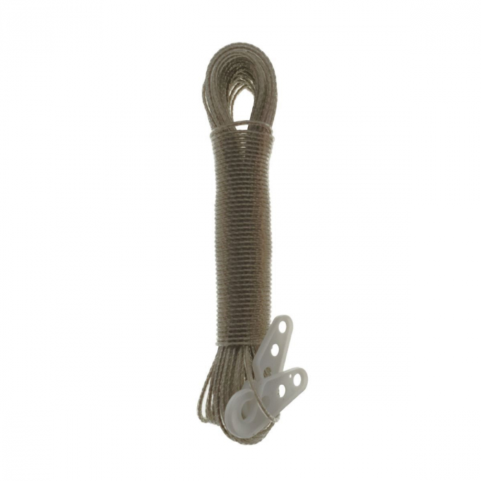 Sfoara polipropilena,fir rasucit si izolat,cu 2 cleme,20mx3mm,gri [2]