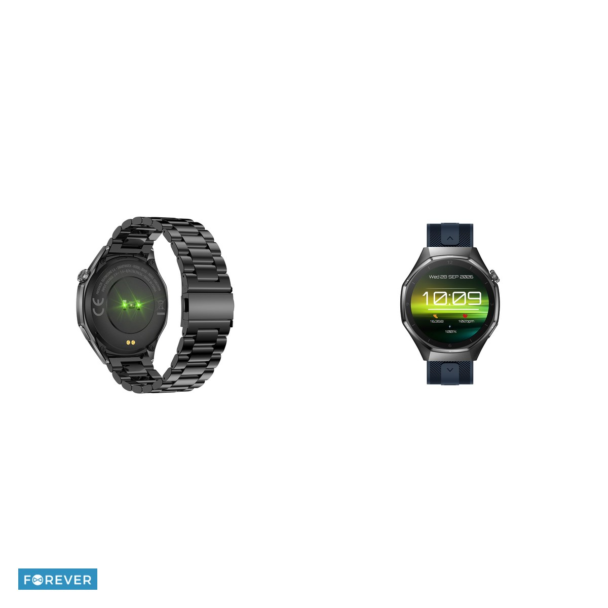 Smartwatch Forever zBase SW-720, bleumarin, IP68, aluminiu, aliaj de zinc, incarcare 2 h, ecran 1,43 ", Amoled 1,43" 466x466 pix, 430 mAh, bluetooth v.5.3 [5]