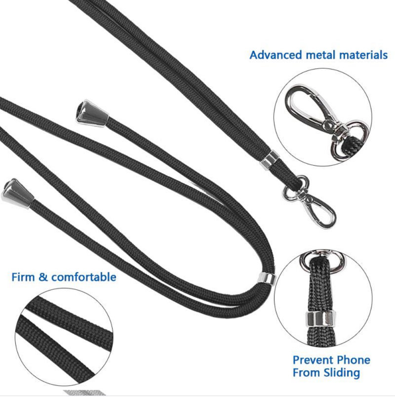 Snur universal de prindere telefon, Neck Strap 92822, lungime 133 cm, reglabila, cu carabina metalica, negru [9]