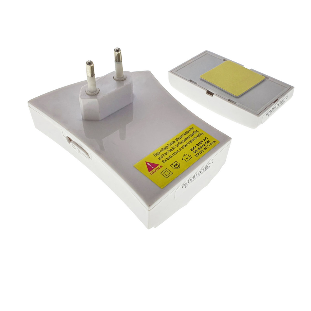Sonerie cu buton Wireless conectare la priza, Flores FE-40795, receptor, 32 melodii, raza actiune 100 metri, sistem anti-interferenta, alba cu roz [11]