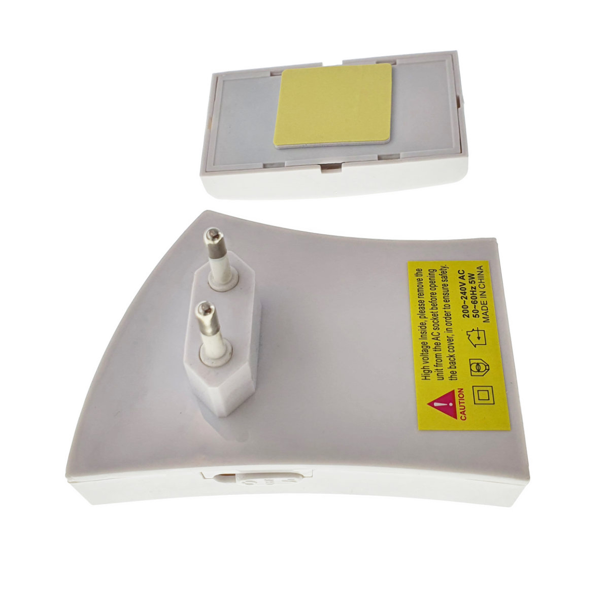 Sonerie cu buton Wireless conectare la priza, Flores FE-40795, receptor, 32 melodii, raza actiune 100 metri, sistem anti-interferenta, alba cu roz [10]