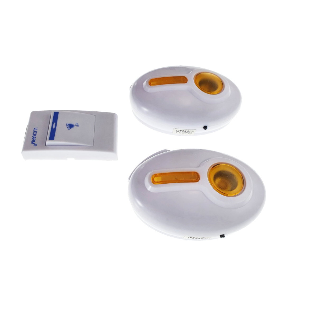 Sonerie Luckarm 7620,fara fir cu un buton si 2 sonerii cu led,30 melodii,alba cu portocaliu [2]