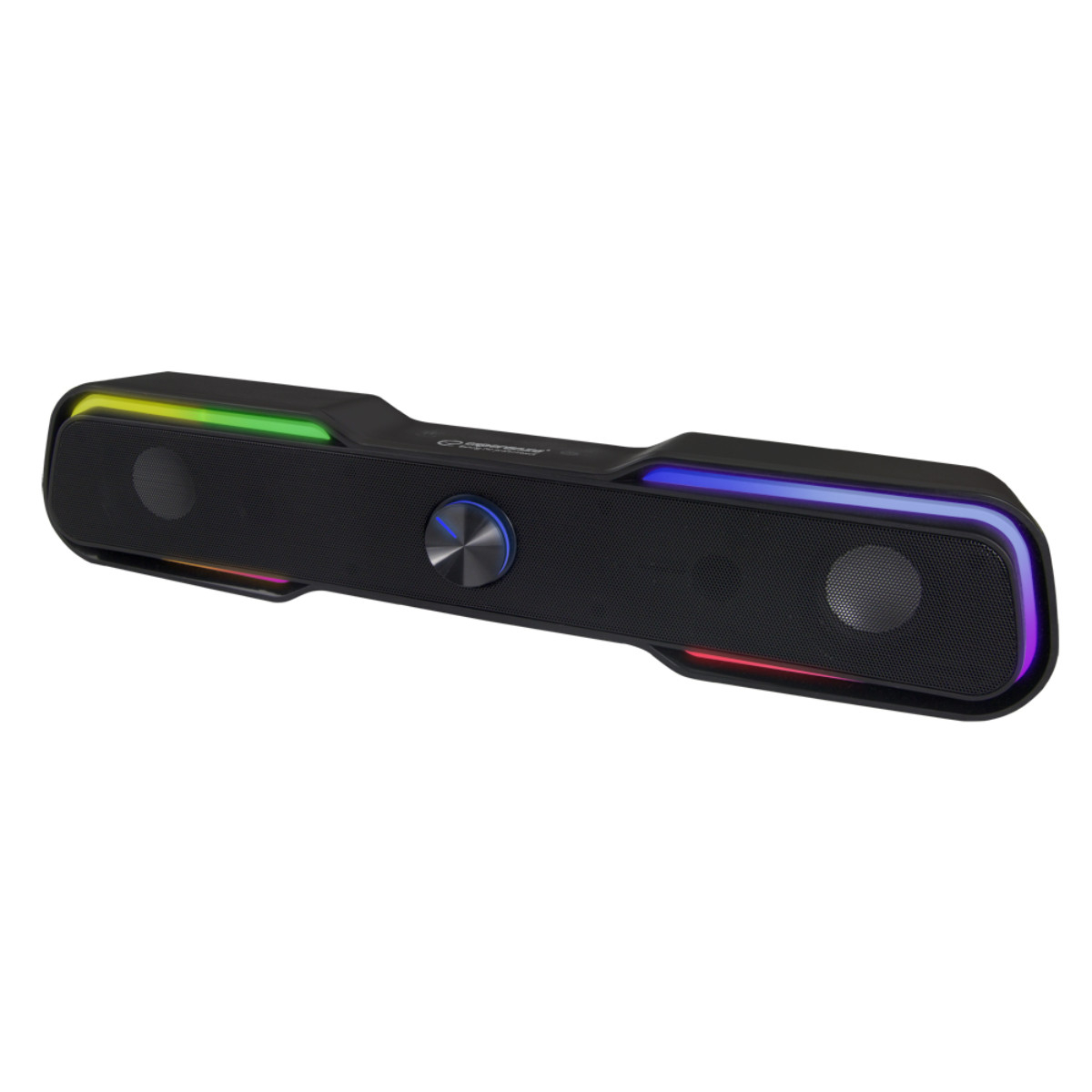 Soundbar USB 6W cu LED RGB, Esperanza Rainbow APALA, cablu 120 cm, control volum, negru [4]