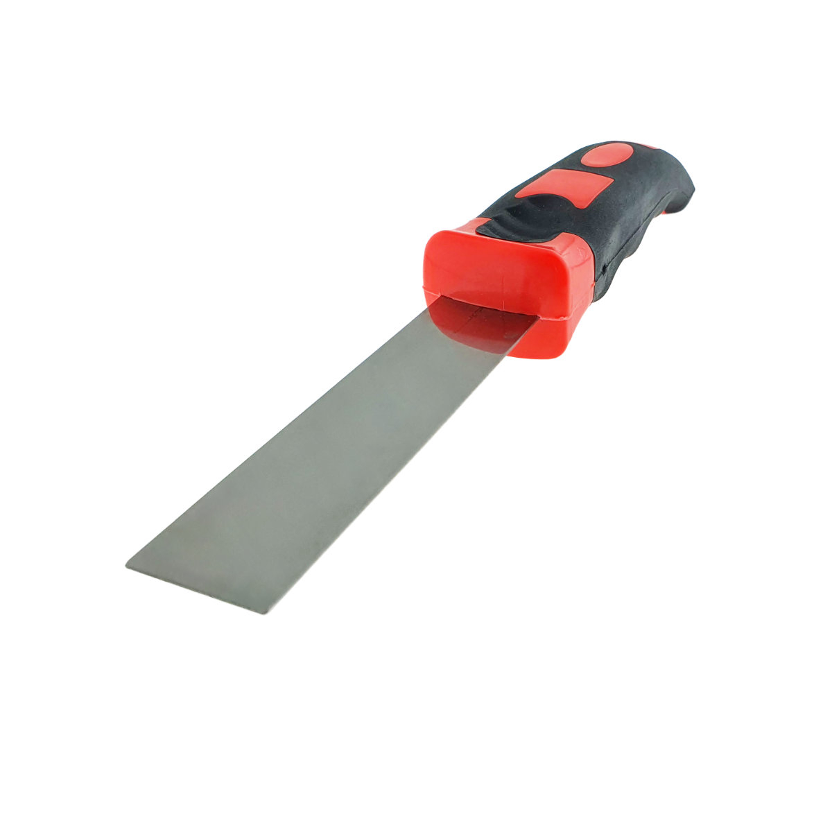 Spaclu inox cu maner din plastic, dimensiuni 225 x 38 x 27 mm , negru cu rosu [1]