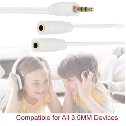 Splitter adaptor audio stereo jack 3.5 mm 3 pini tata la 2 x jack 3.5 mm 3 pini mama, Lanberg 40993, cu cablu 10 cm, alb [6]