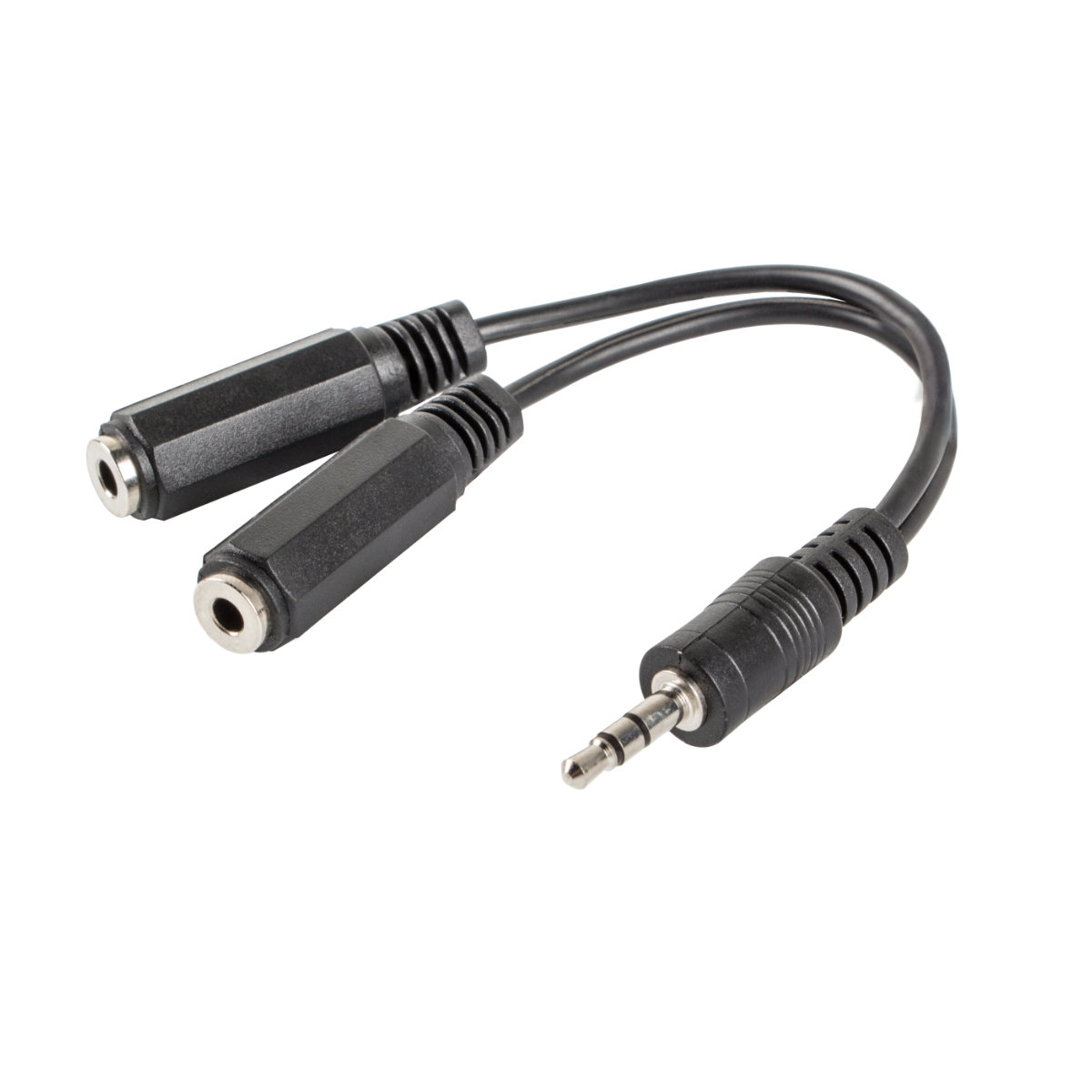 Splitter adaptor audio stereo jack 3.5 mm 3 pini tata la 2 x jack 3.5 mm 3 pini mama, Lanberg 40993, cu cablu 10 cm, negru [4]