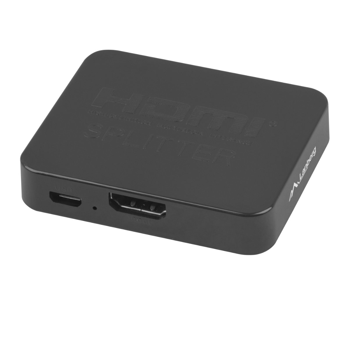 Splitter video Lanberg 42430, o intrare HDMI si 2 porturi de iesire HDMI 4K, 3D, alimentare microUSB 5V 1A, negru [1]
