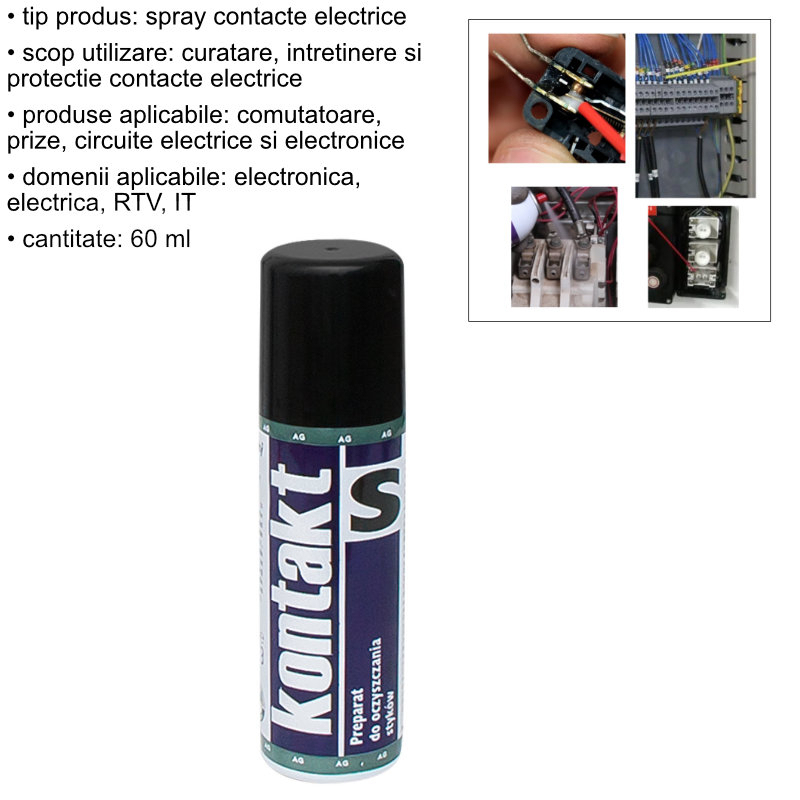 Spray curatare si protectie contacte electrice, 60ml, AGT-010 32901 [4]