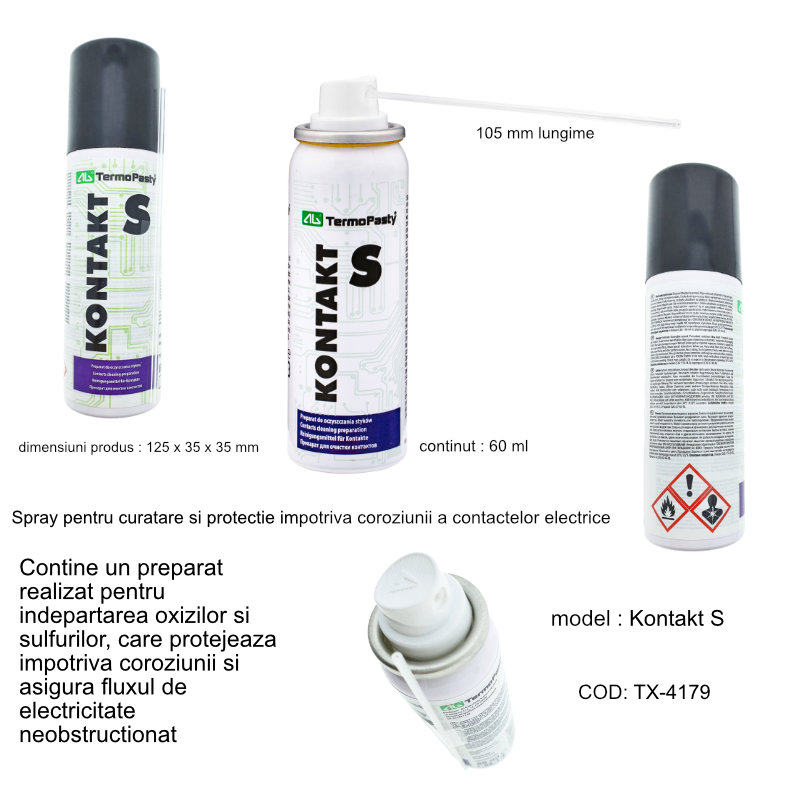 Spray Kontakt S, 60 ml, pentru curatare si protectie a contactelor electrice [12]