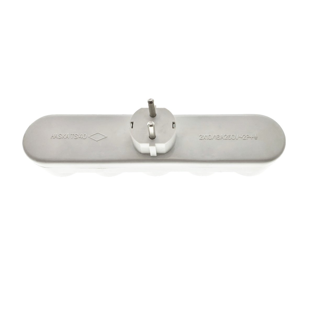 Stecher cu 5 prize tip schuko cu impamantare, 16A 250V, alb [3]