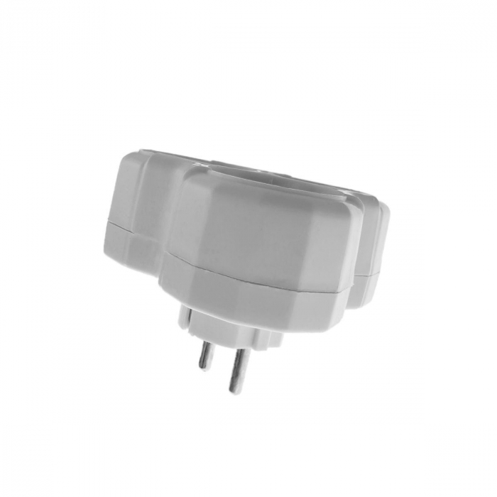 Stecher schuko triplu DS003,16A,250V , alb [2]