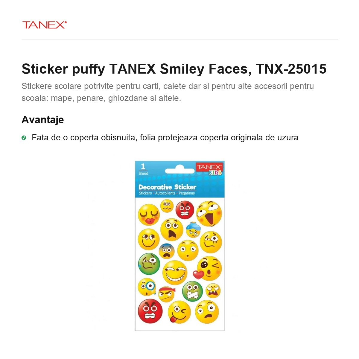 Sticker puffy TANEX Smiley Faces, TNX-25015 [2]