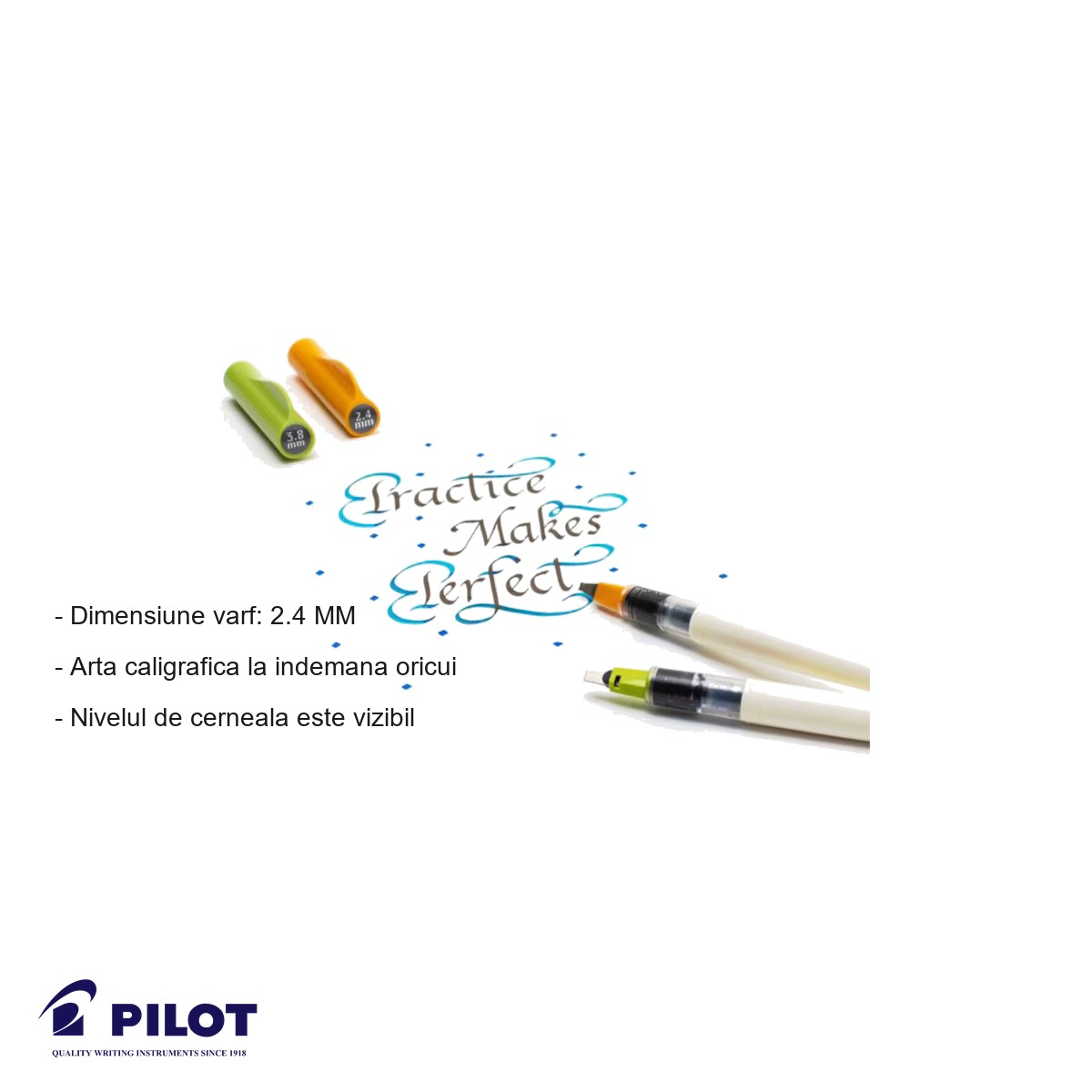 Stilou caligrafic Pilot Parallel Pen, varf plat 2.4mm, pentru scriere artistica si caligrafica [4]
