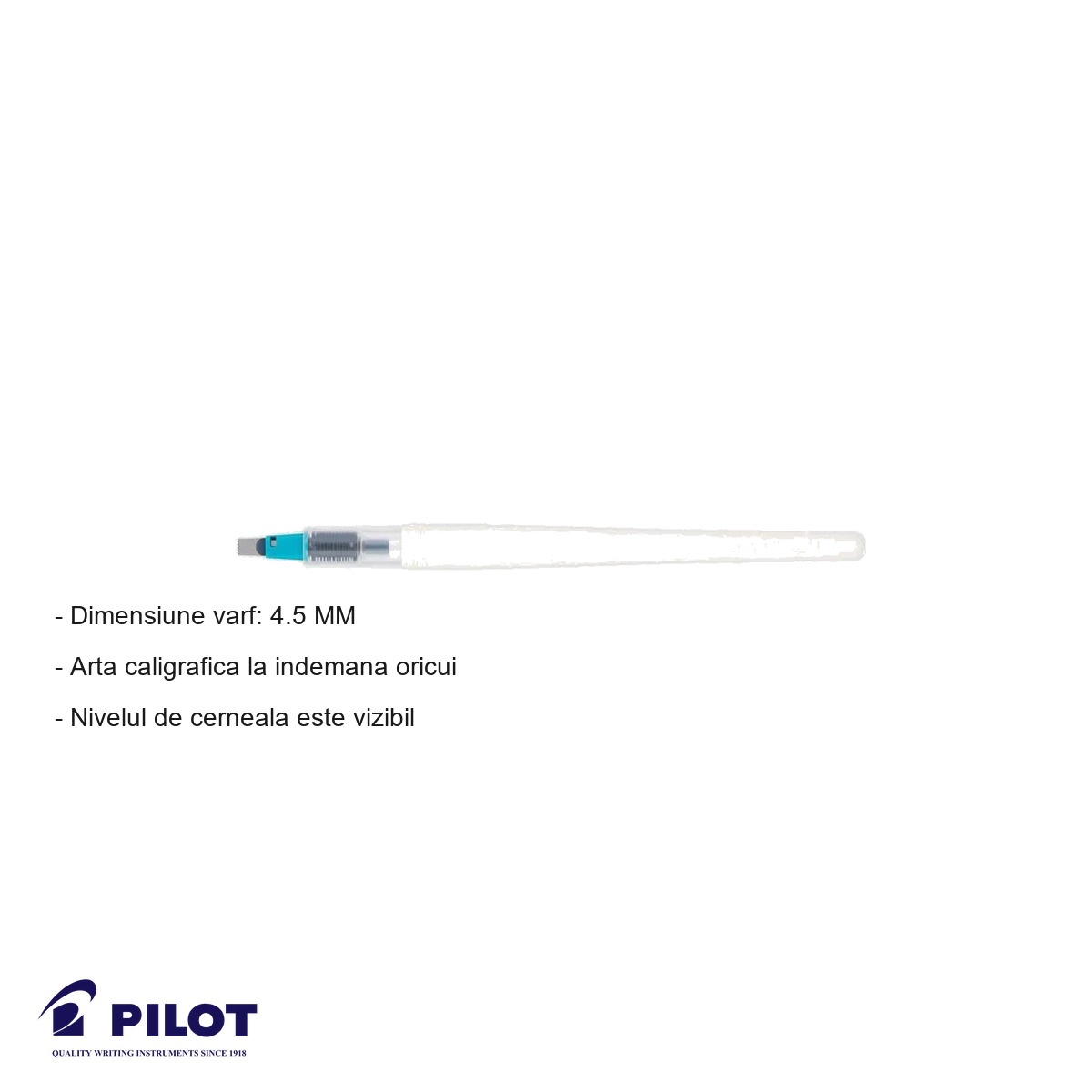 Stilou caligrafic Pilot Parallel Pen, varf plat 4.5mm, verde smarald, pentru scriere artistica [3]