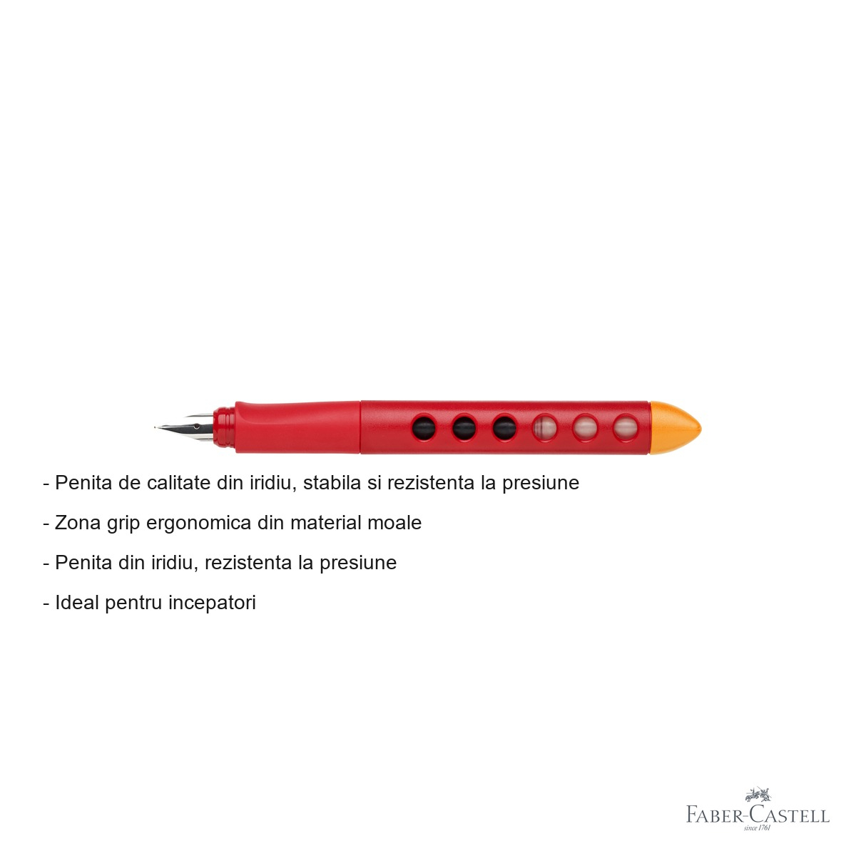 Stilou scolar Faber-Castell Scribolino, penita iridiu, zona grip ergonomica, pentru dreptaci incepatori [3]