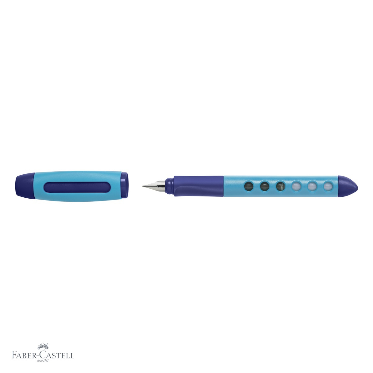 Stilou scolar Faber-Castell Scribolino pentru stangaci, penita iridiu, albastru [7]