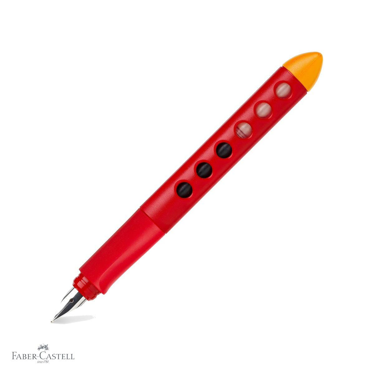 Stilou scolar Faber-Castell Scribolino, pentru stangaci, penita iridiu, rosu [2]