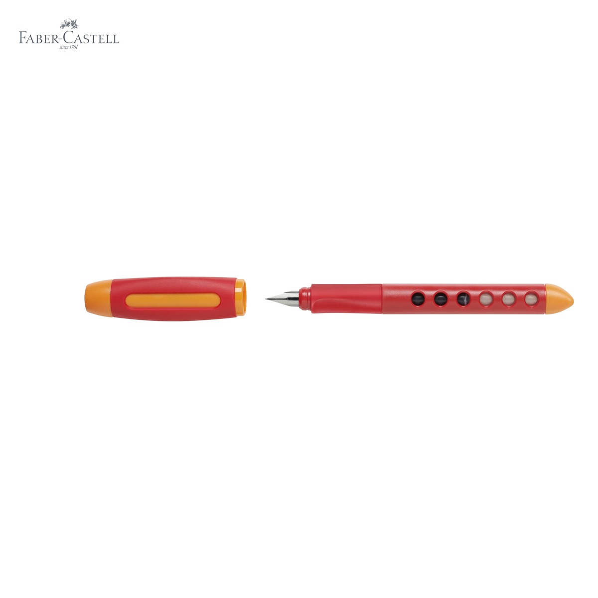 Stilou scolar Faber-Castell Scribolino, pentru stangaci, penita iridiu, rosu [10]