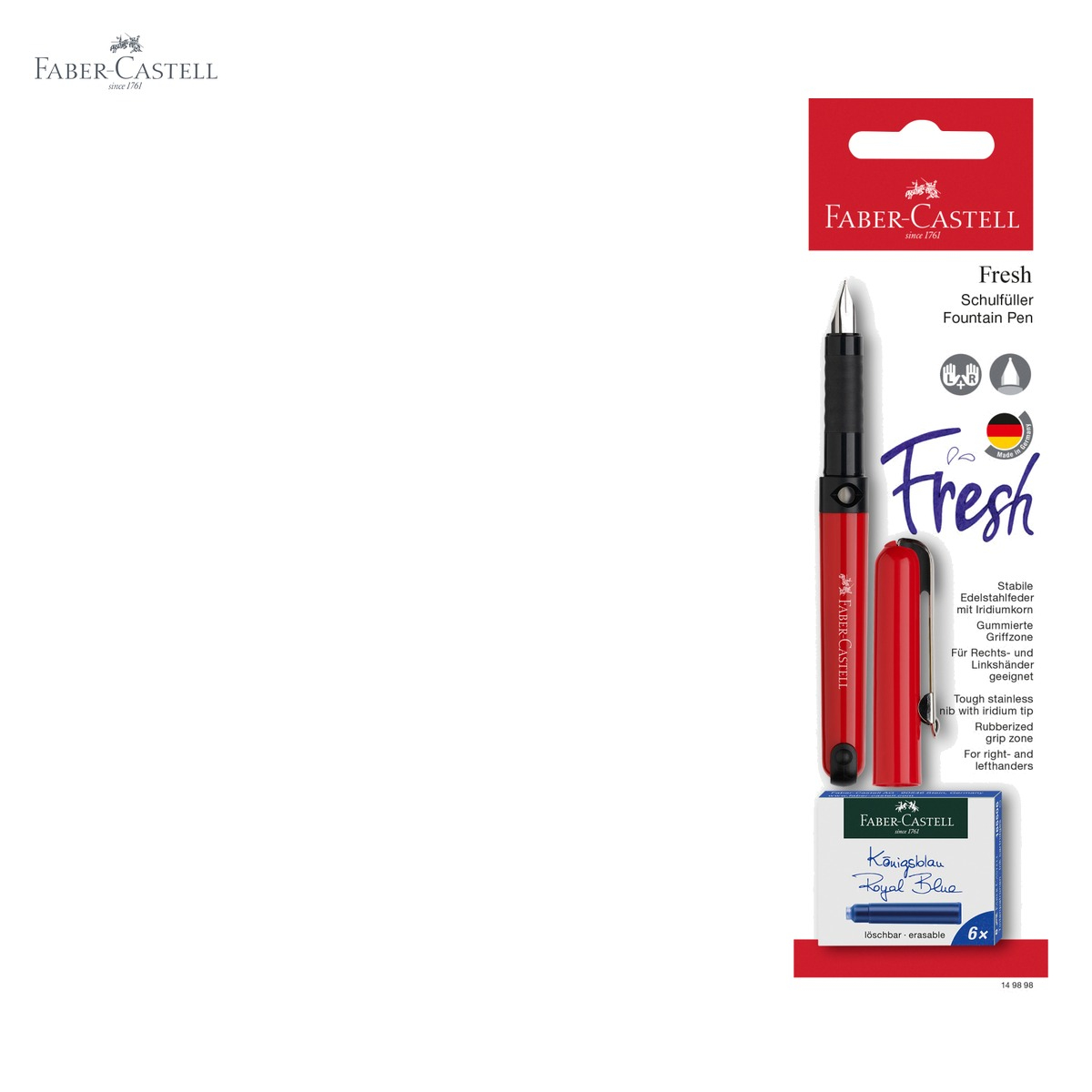 Stilou scolar Faber-Castell Vario cu 6 cartuse cerneala, penita tip A, pentru incepatori dreptaci si stangaci [10]
