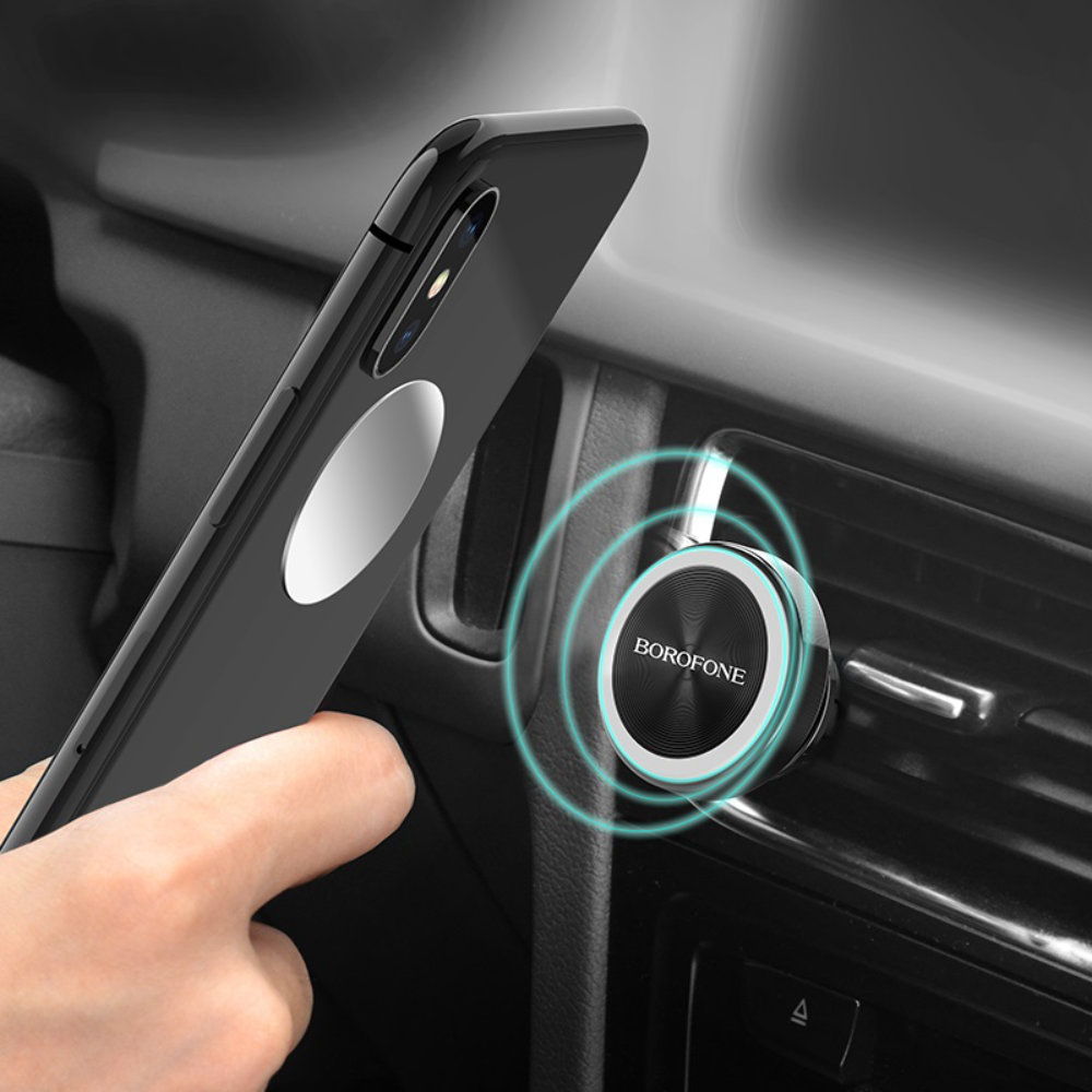 Suport auto magnetic, Borofone BH6 Platinum, cu prindere la grila de ventilatie, argintiu [3]