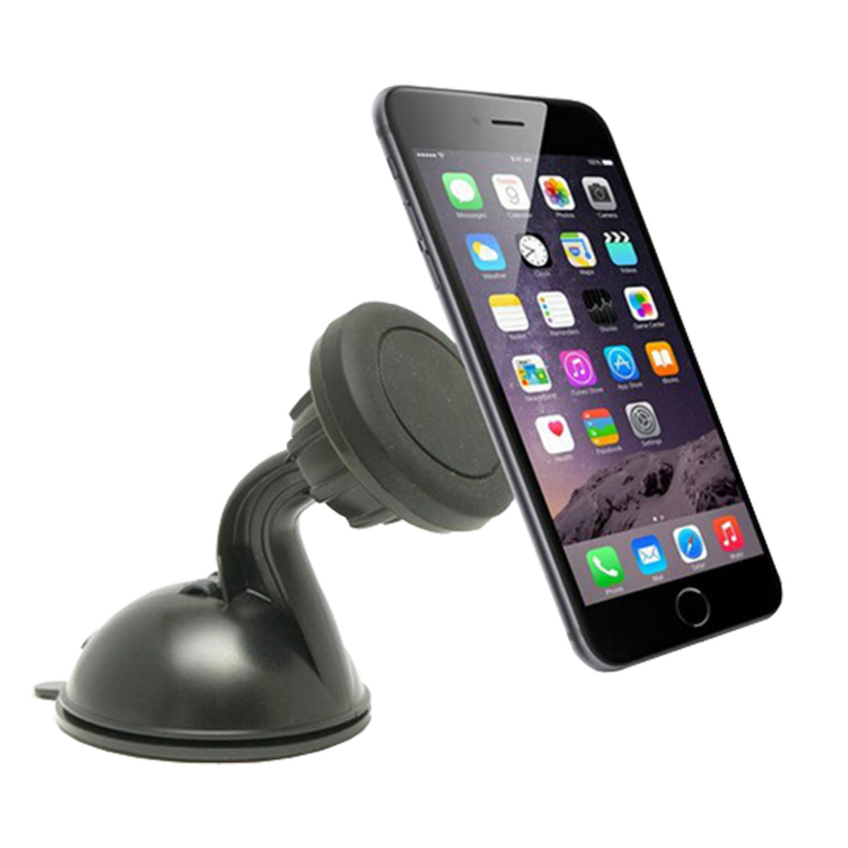 Suport auto magnetic, Esperanza Allure, pentru smartphone, cu ventuza fixare, rotire 360 de grade, negru [3]