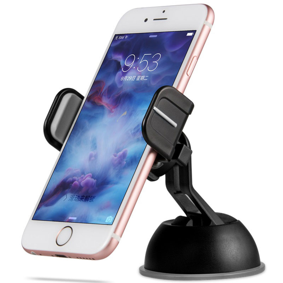 Suport auto telefon, HOCO CPH17, prindere semiautomatica 58 - 85 mm, cu ventuza de fixare la baza [3]