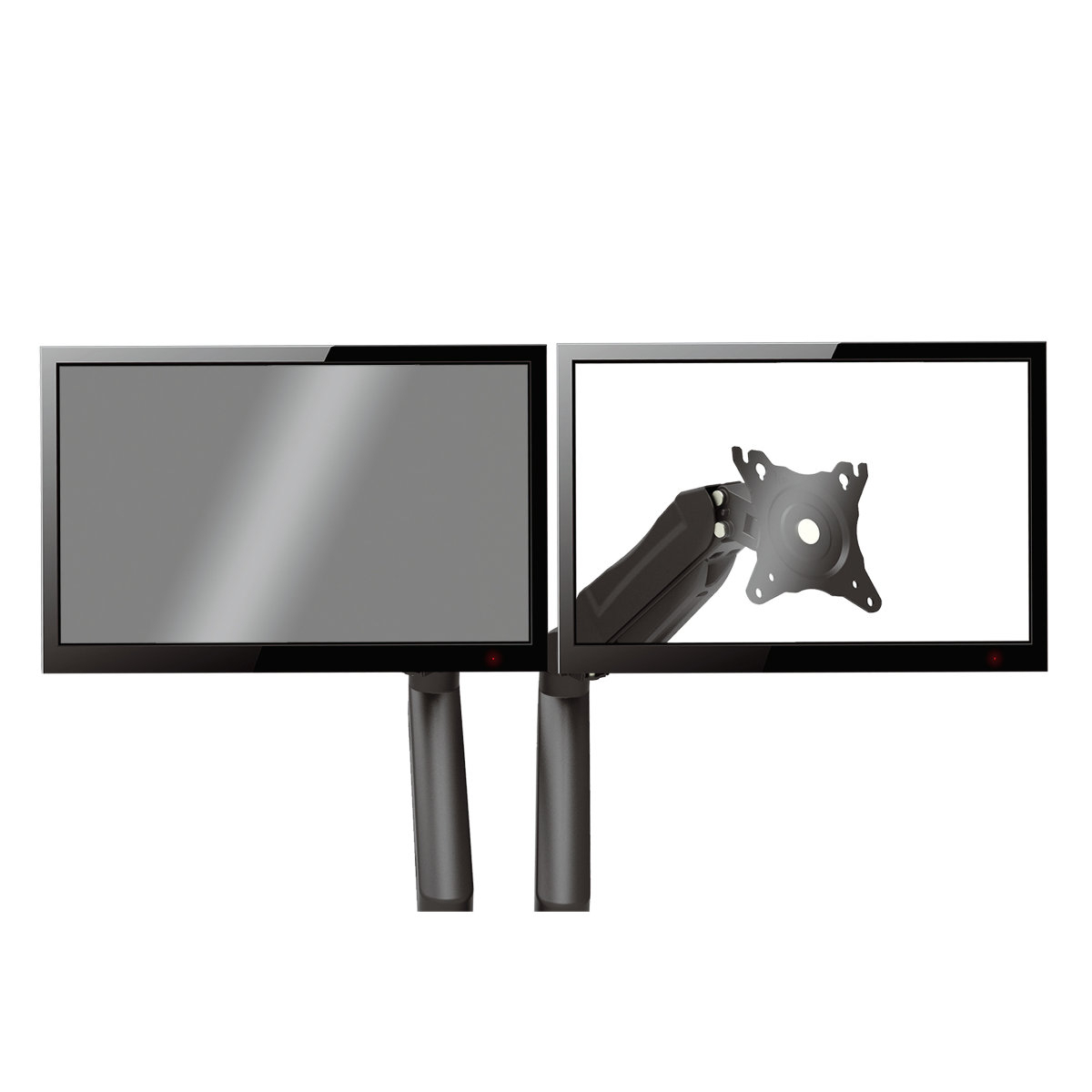 Suport birou 2 monitoare, Omega 45067, 13''-27'', inaltime maxima 420mm, rotatie 180° si inclinatie 70°, VESA 75x75 si 100x100, max.8 kg, negru [6]