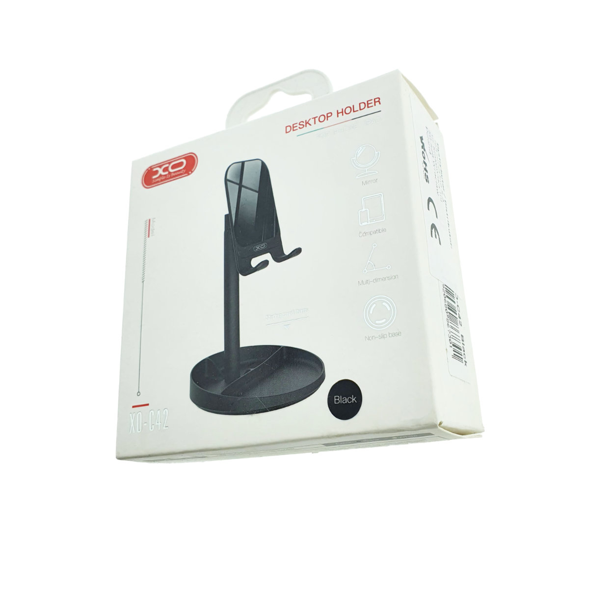 Suport de birou universal, XO-C42 86730 Desktop Holder, din metal, cu oglinda, negru [6]