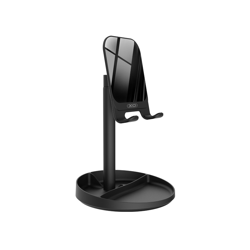 Suport de birou universal, XO-C42 86730 Desktop Holder, din metal, cu oglinda, negru [1]