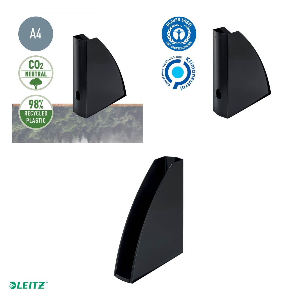 Suport documente plastic Leitz Recycle, negru [4]