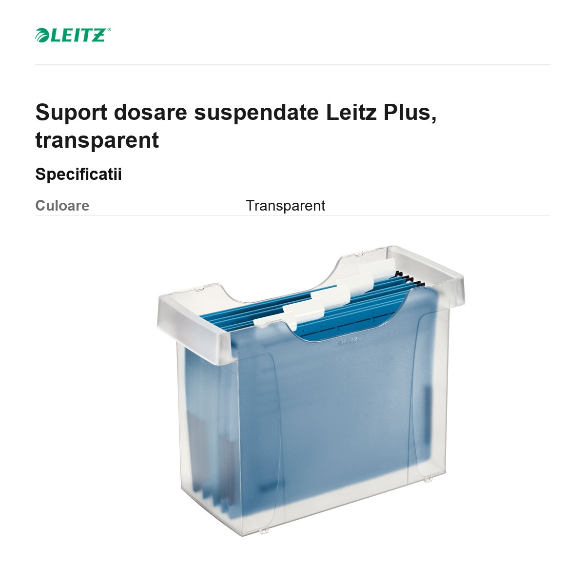 Suport dosare suspendate Leitz Plus, transparent [3]