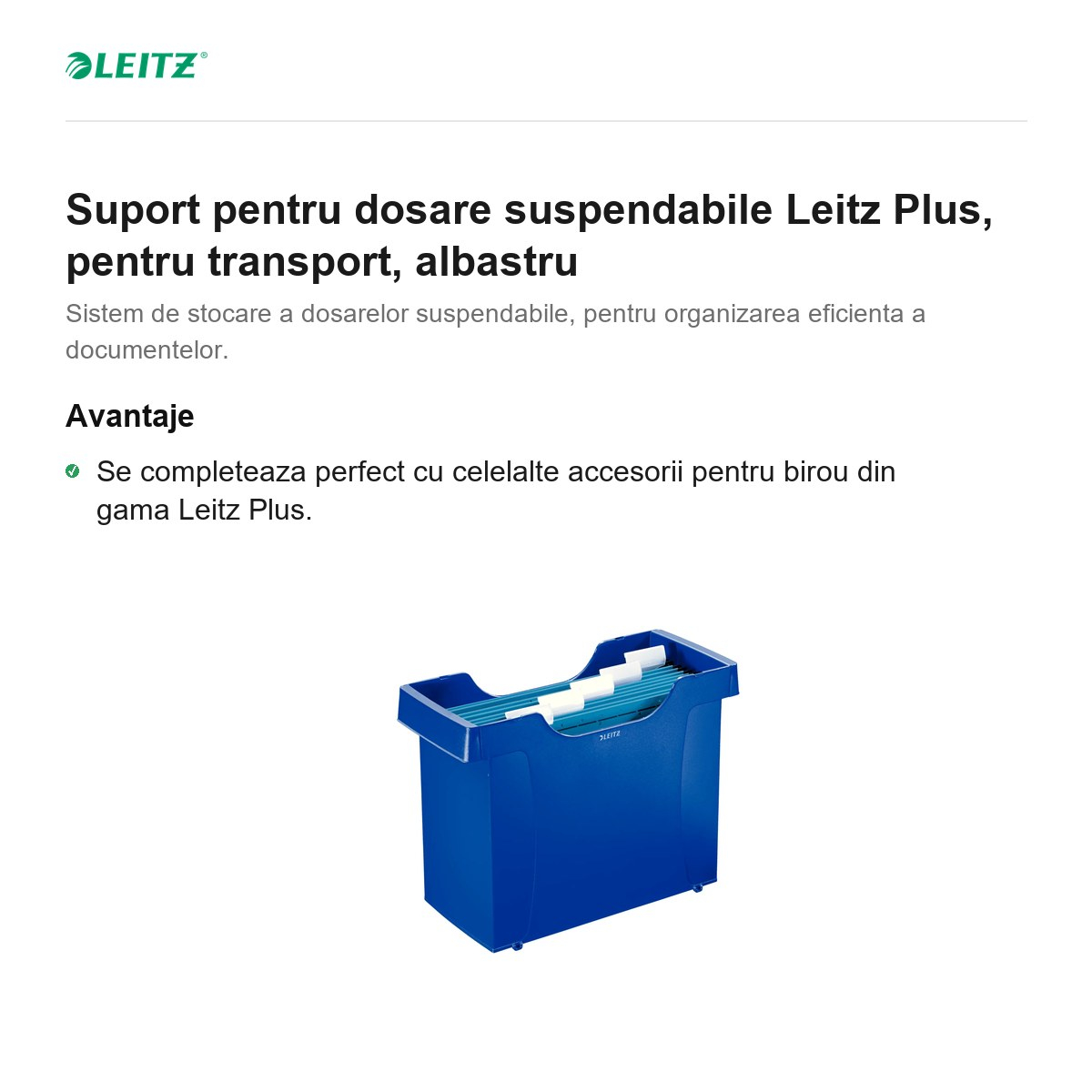 Suport pentru dosare suspendabile Leitz Plus, pentru transport, albastru [2]
