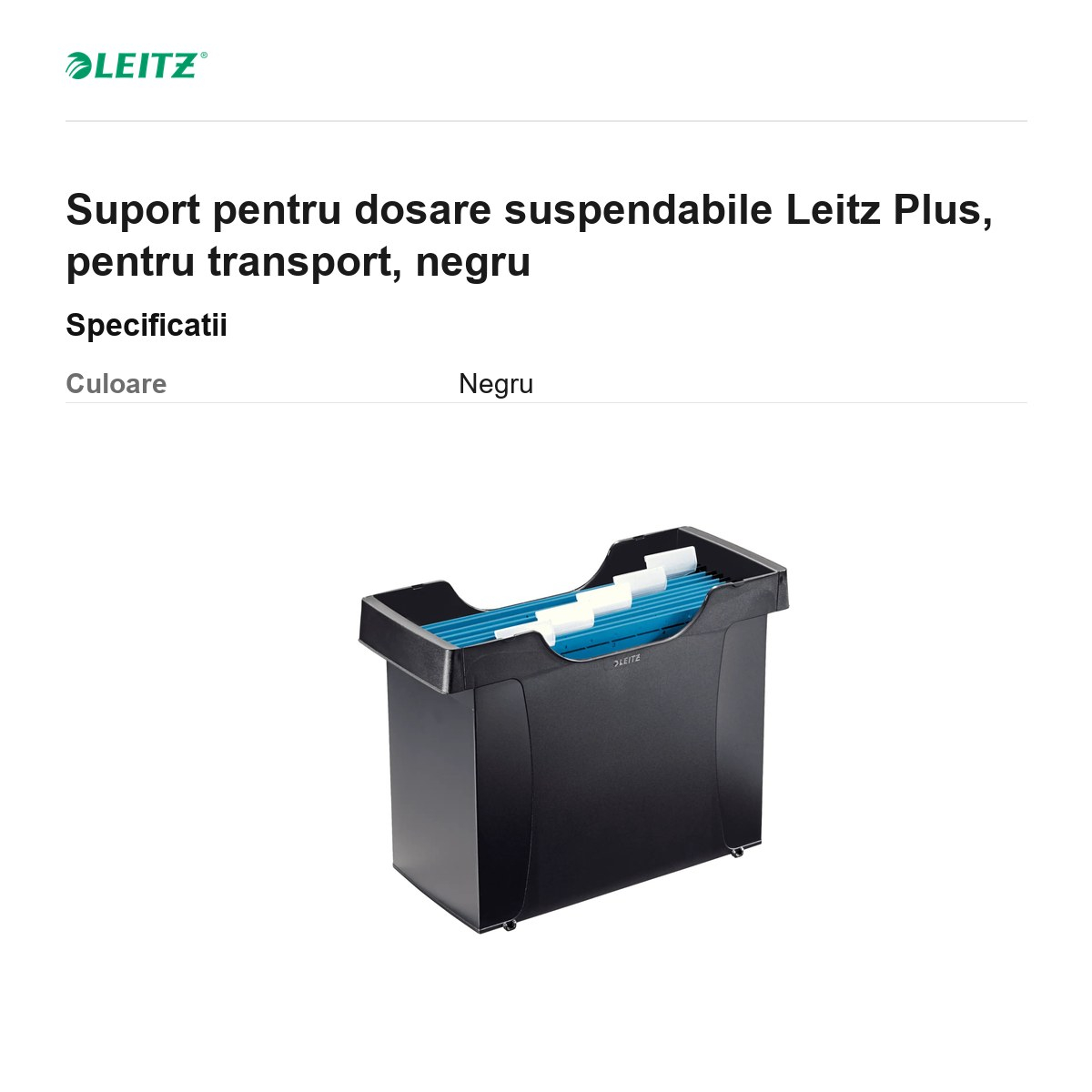 Suport pentru dosare suspendabile Leitz Plus, pentru transport, negru [3]