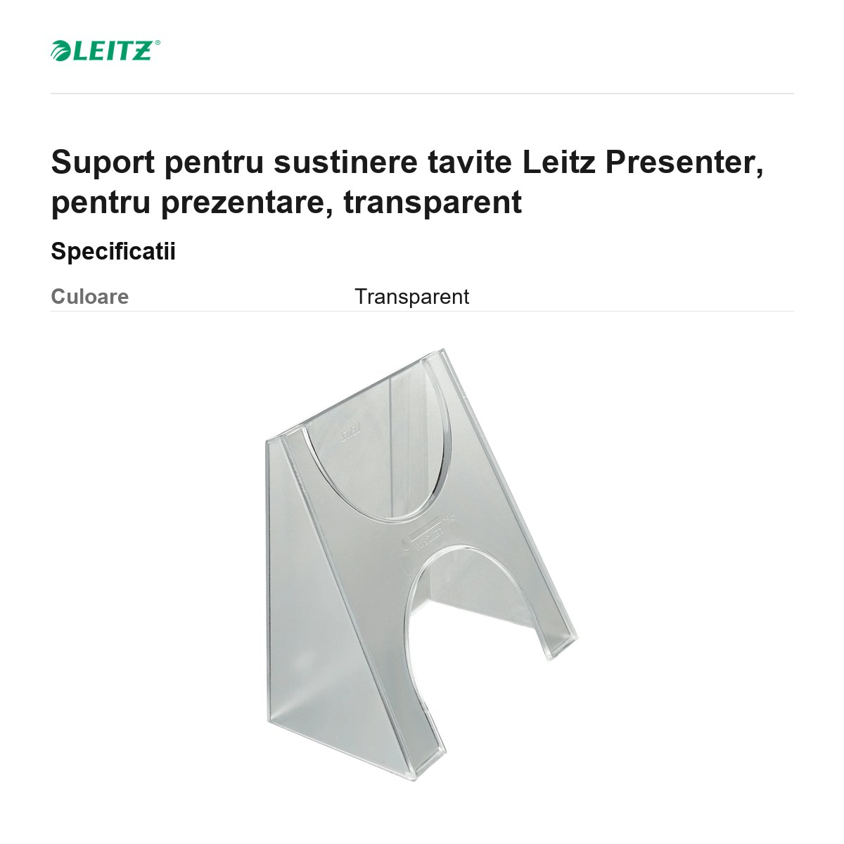 Suport pentru sustinere tavite Leitz Presenter, pentru prezentare, transparent [3]