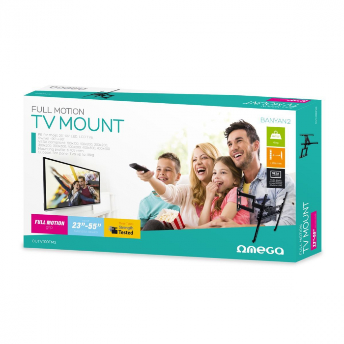 Suport TV de perete Omega 44430,reglabil,23''-55'',45 kg,negru [5]