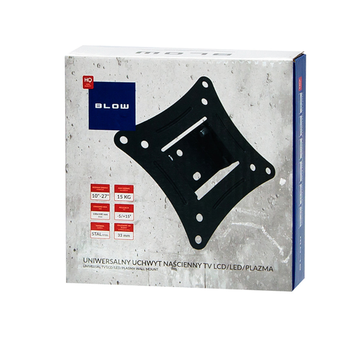 Suport TV/monitor universal, de perete, Blow 08172, 10-27 inch, 15kg max, VESA 75x75mm/100x100mm, negru [6]